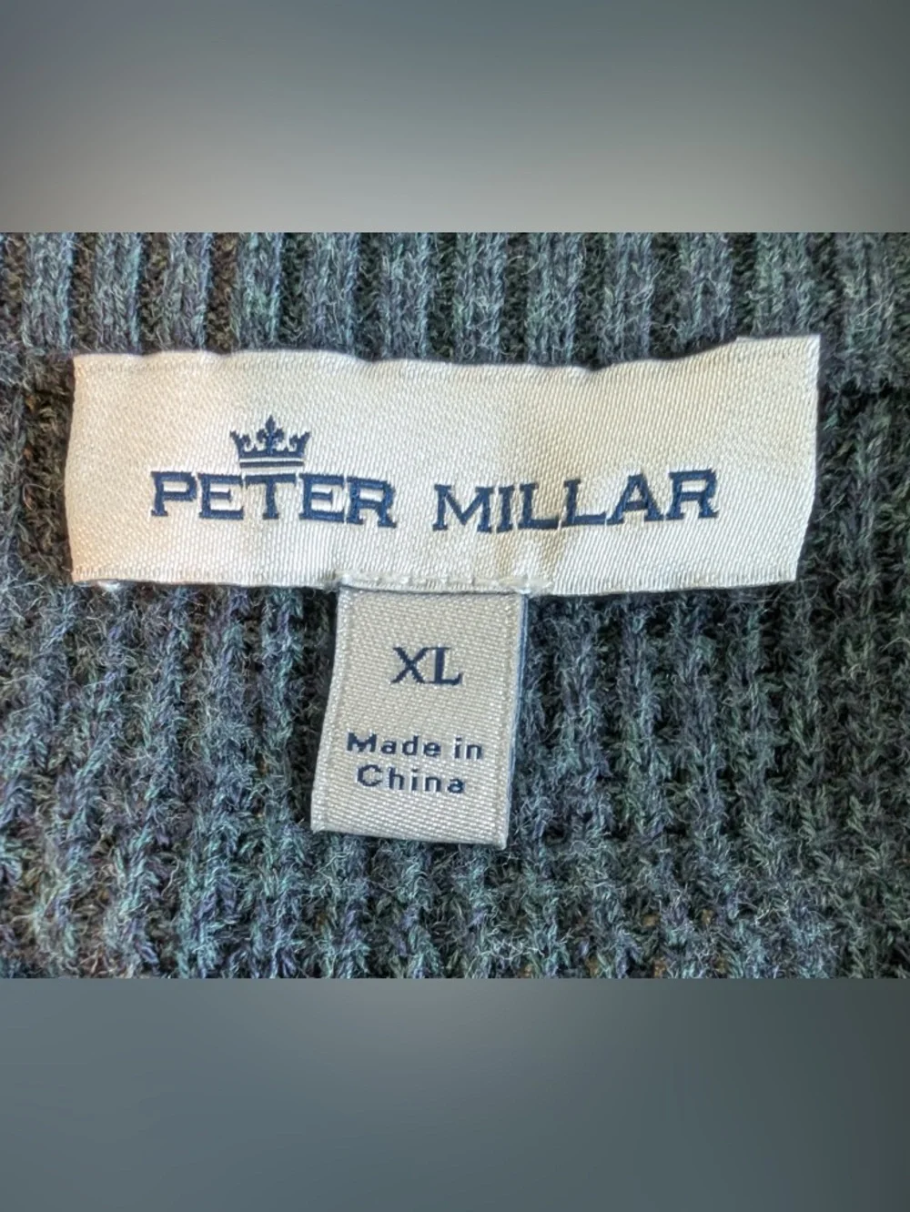 Peter Millar Men's Kitts Twisted 1/4 Zip Balsam Wool Cotton Sweater Sz XL